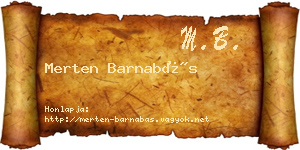 Merten Barnabás névjegykártya
